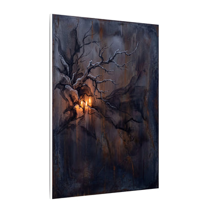 Winter Rust Patina Charcoal Ink Canvas Art | Atmospheric Decor
