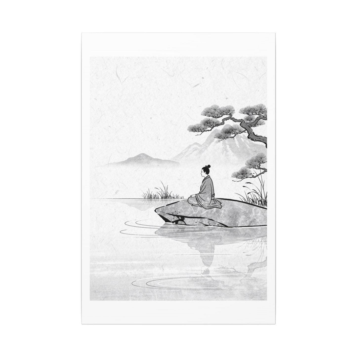 Meditation Harmonious Zen Ukiyo-e Canvas Art