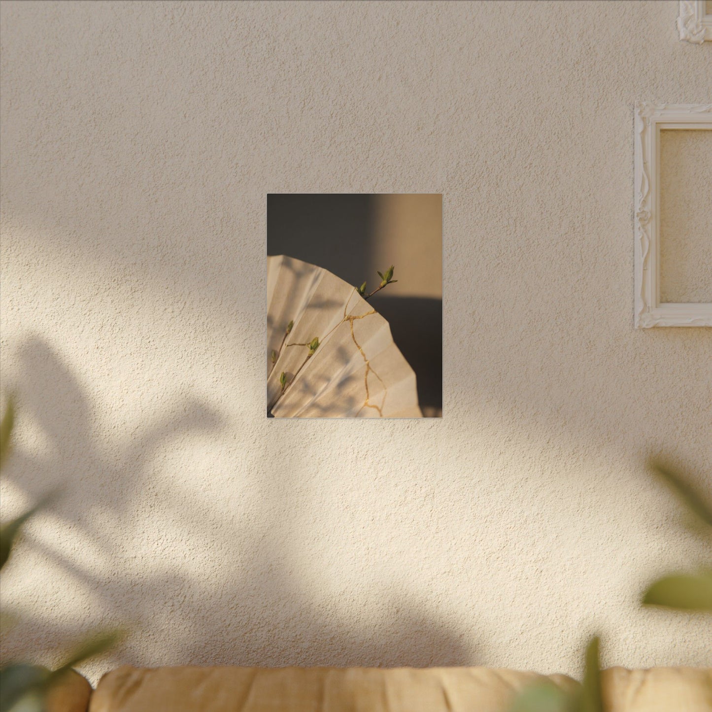 Paper Fold Gold Vein Canvas Art | Healing Kintsugi Art