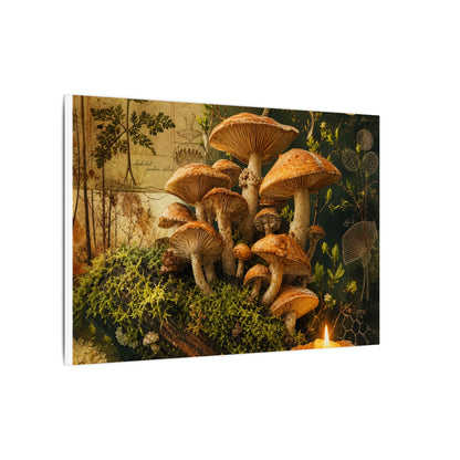 Spring Wild Mushrooms Herbarium Canvas Art | Earthy Decor
