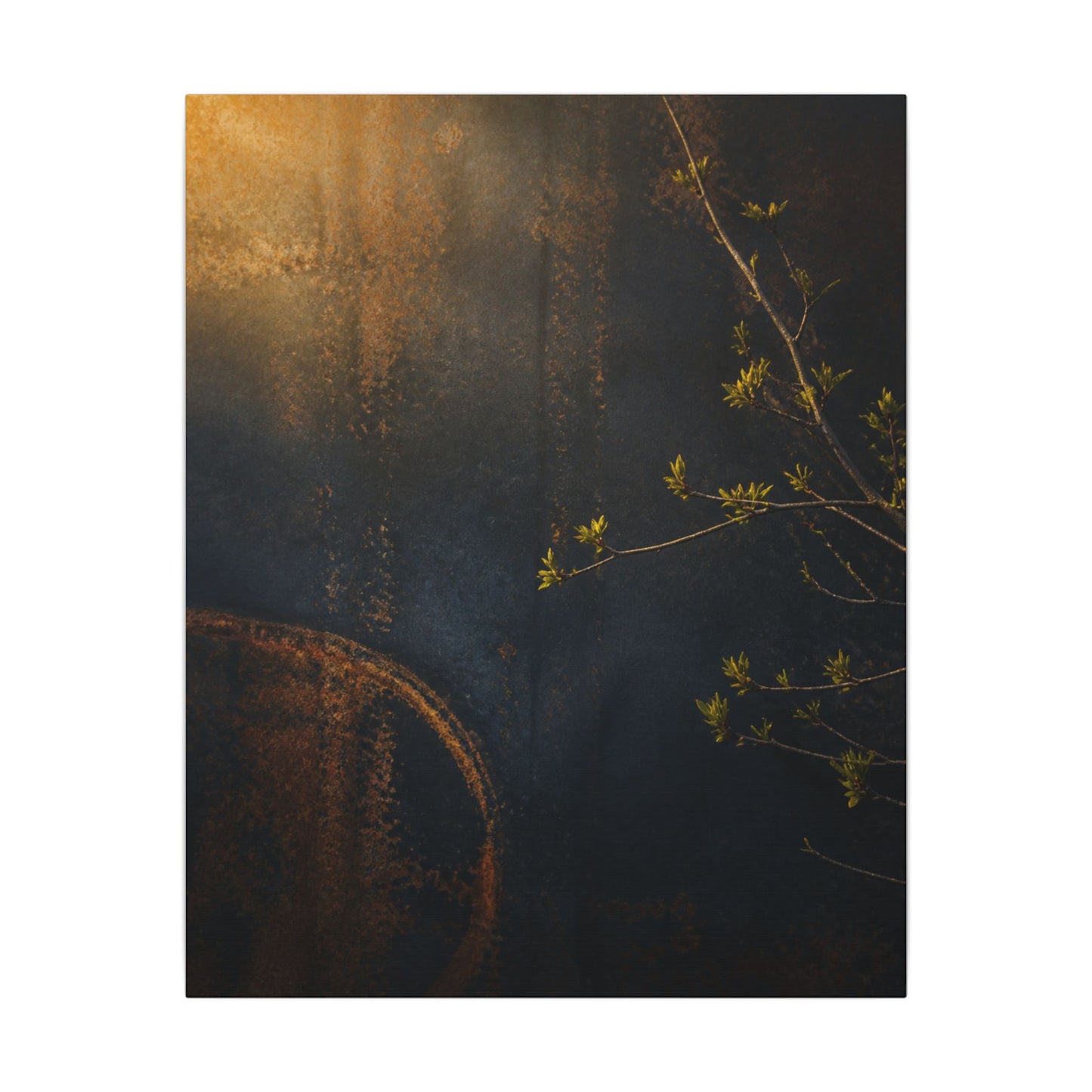 Spring Rust Patina Dark Texture Canvas Art | Moody Decor