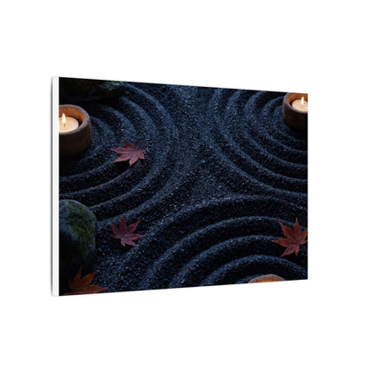 Seijaku Rock Garden Canvas Art - Dark Japandi Dark Texture