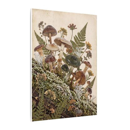 Winter Wild Mushrooms Herbarium Canvas Art | Enchanting Decor