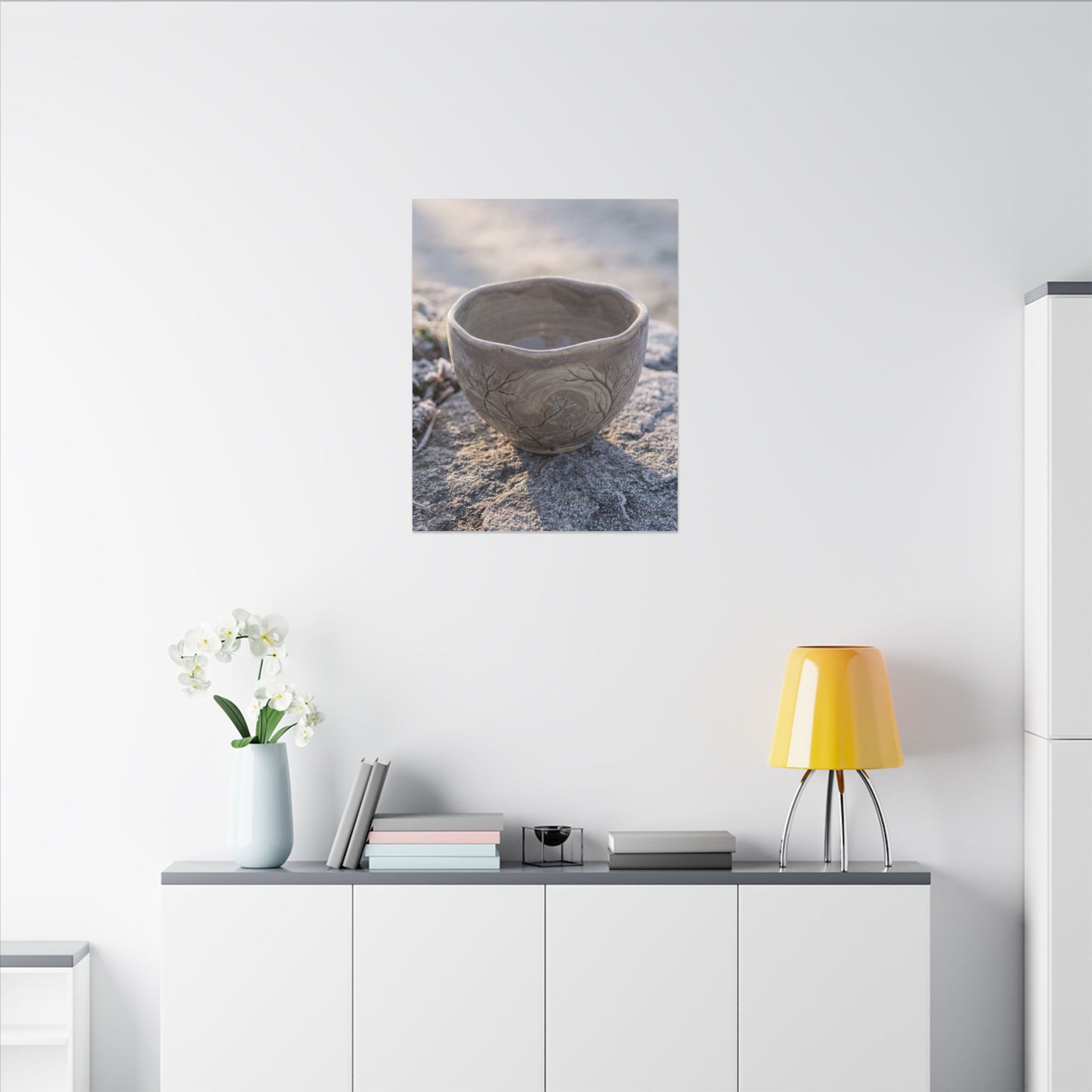 Seijaku Ceramic Bowl Canvas Art - Japandi Japanese Pattern