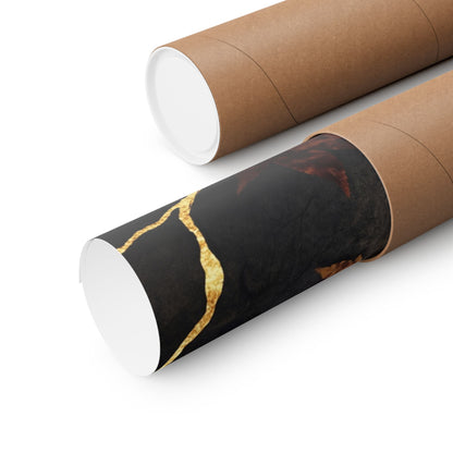 Seijaku Calligraphy Wall Art Print - Kintsugi Gold Repair