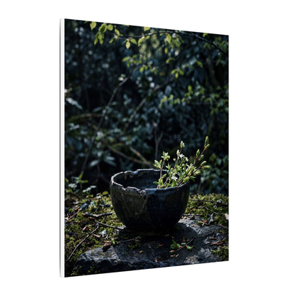 Dappled Ceramic Bowl Canvas Art - Dark Japandi Datsuzoku