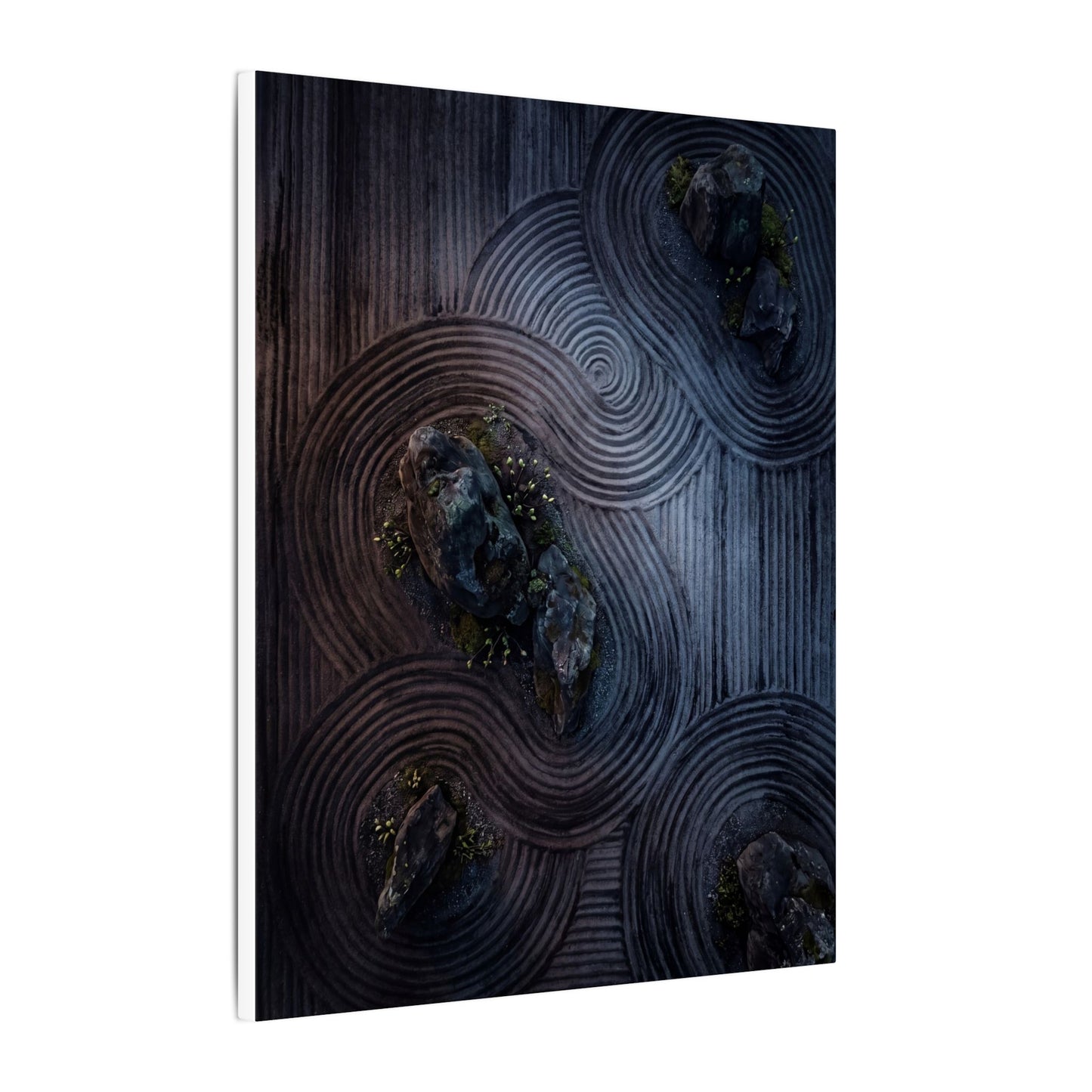 Spring Rock Garden Charcoal Ink Canvas Art | Bold Decor