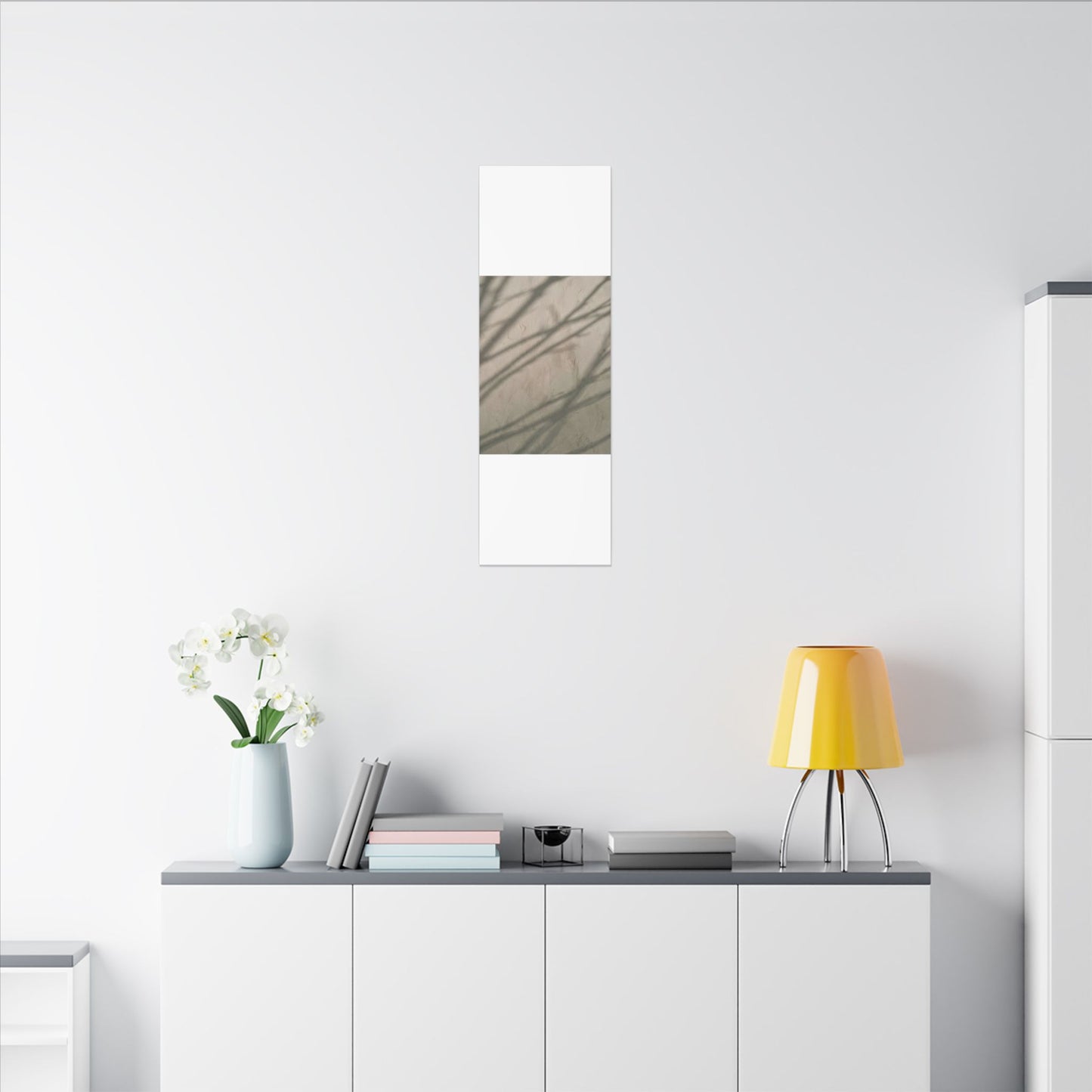 Shadow Play Japanese Pattern Canvas Art | Warm Japandi Art