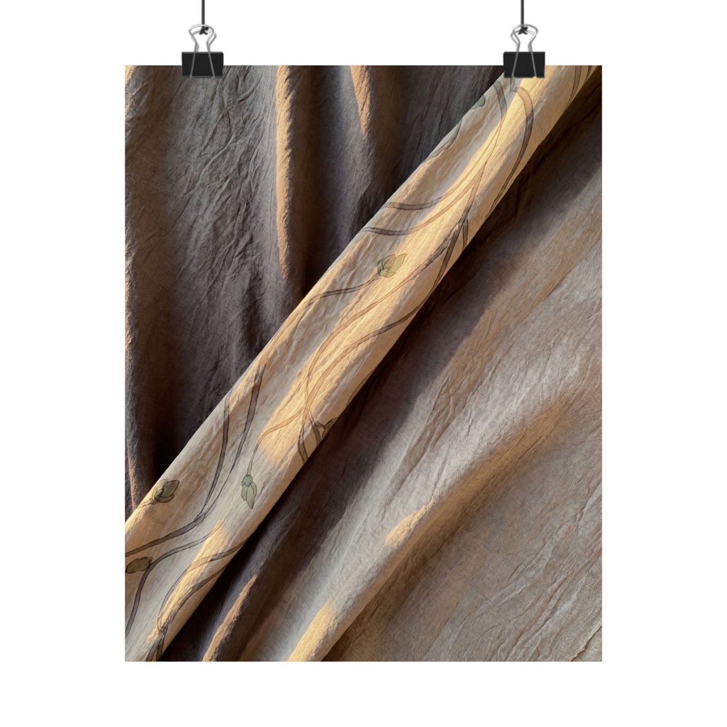 Silk Drape Japanese Pattern Wall Art Print | Neutral Japandi Art