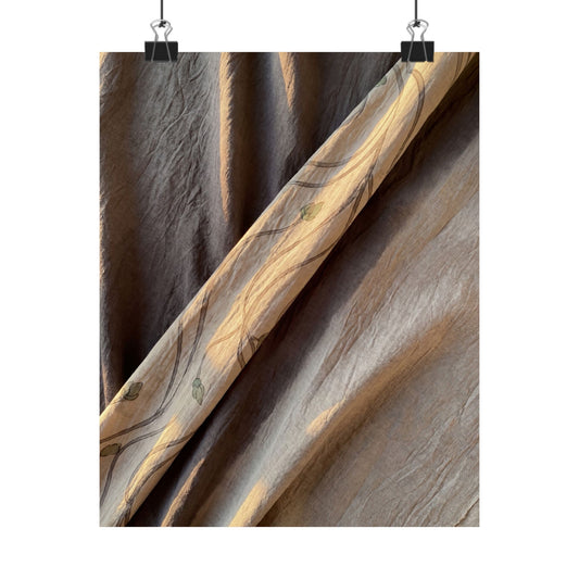 Silk Drape Japanese Pattern Wall Art Print | Neutral Japandi Art