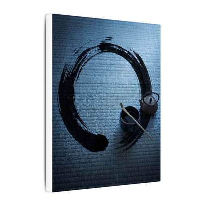 Winter Tea Ceremony Enso Canvas Art | Peaceful Decor
