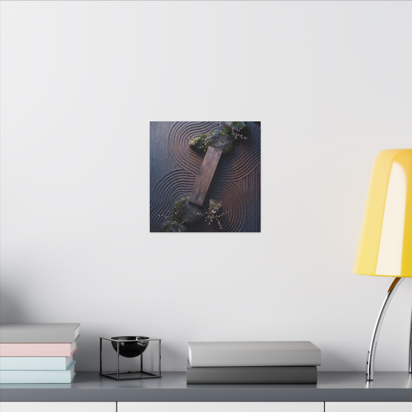 Spring Rock Garden Moody Minimal Canvas Art | Atmospheric Decor