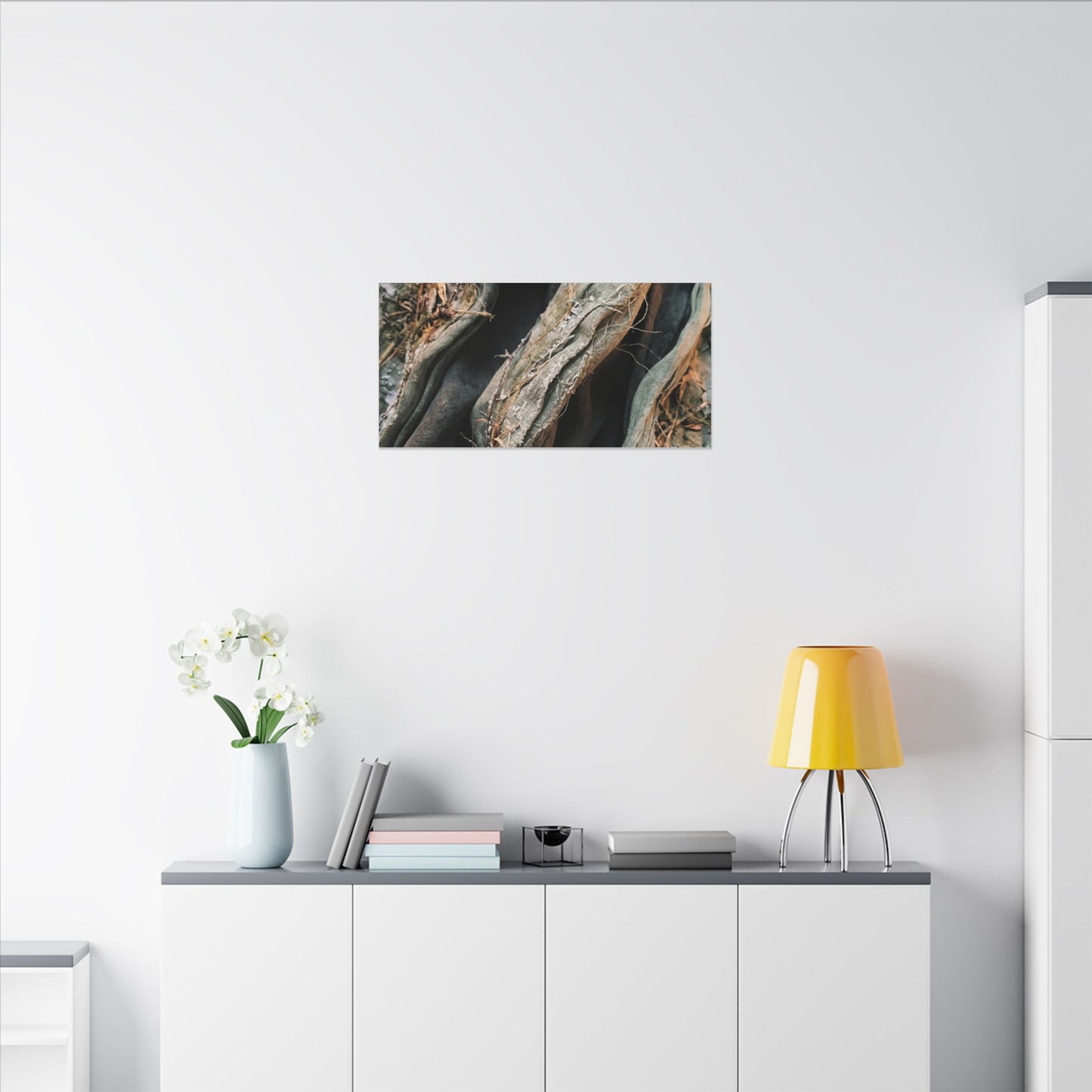 Silk Drape Winter Canvas Art | Japandi Cozy Design