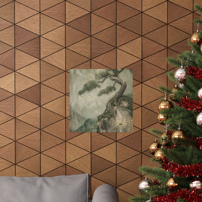 Japandi Pine Tree in Overcast | Texture Wall Art Print