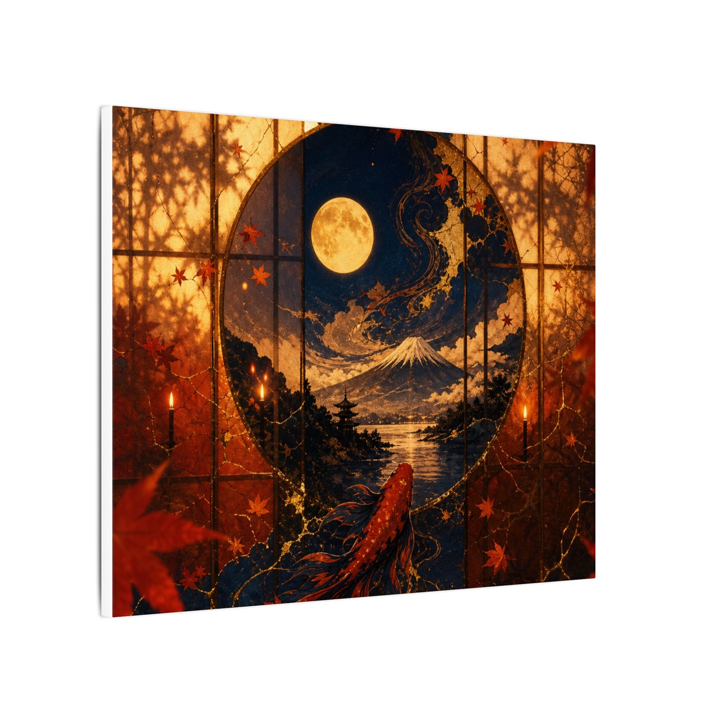 Beautiful Shoji Screen Canvas Art - Gold Vein Kintsugi