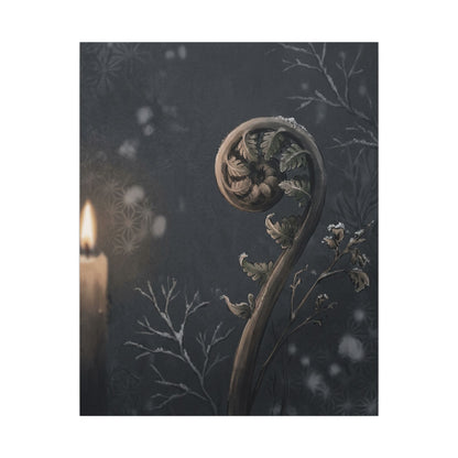 Candlelight Fern Unfurling Canvas Art - Japandi Ma