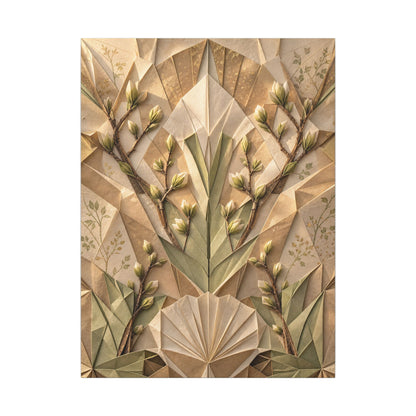 Kanso Paper Fold Canvas Art - Japandi Japanese Pattern