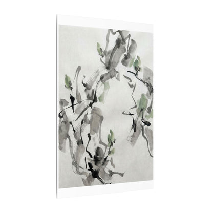 Zen Ink Brushstroke in Overcast | Sumi E Canvas Art