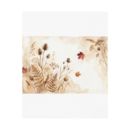 Dried Flowers Wall Art Print | Autumn Japandi Watercolor Art