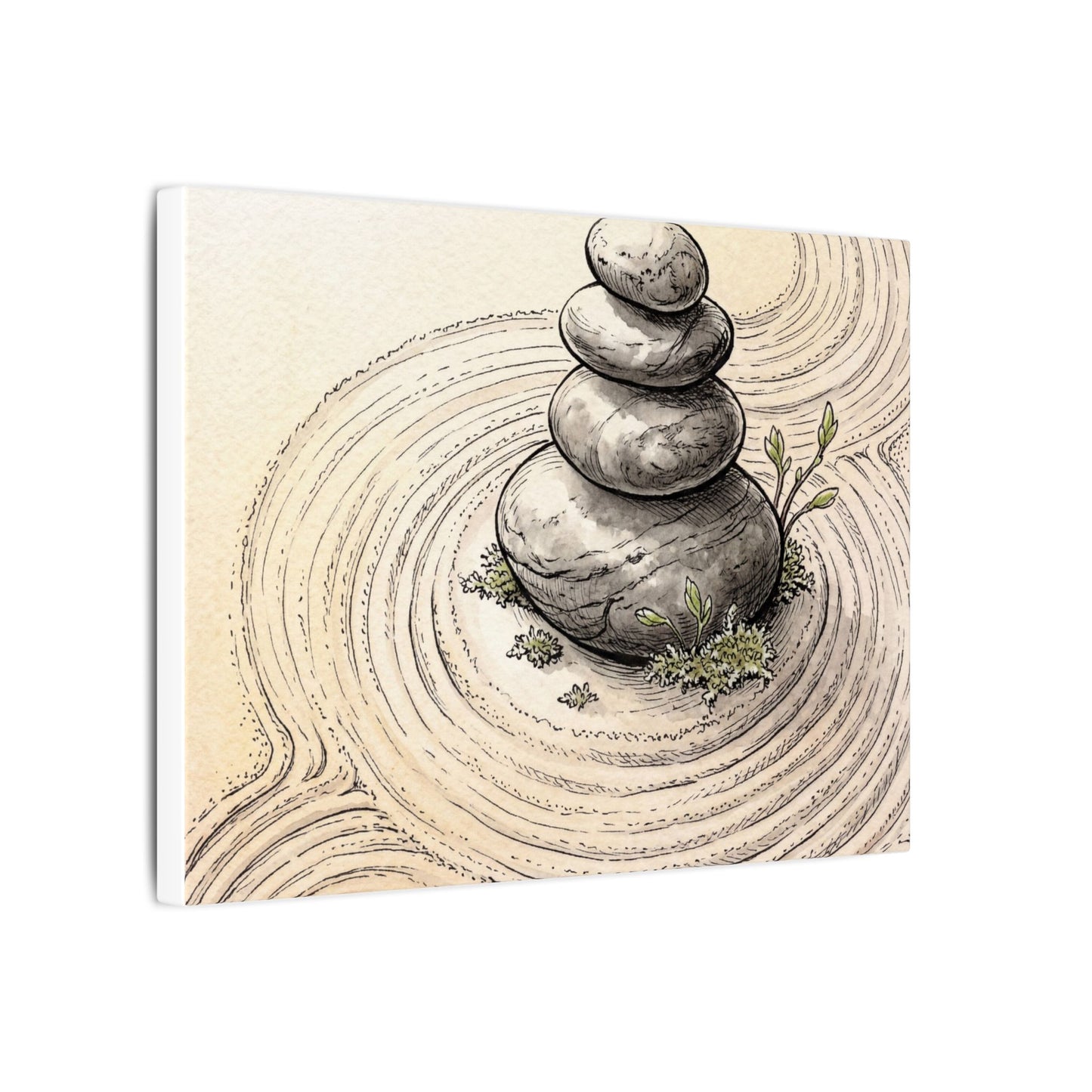 River Stones Spring Canvas Art | Zen Serene Design