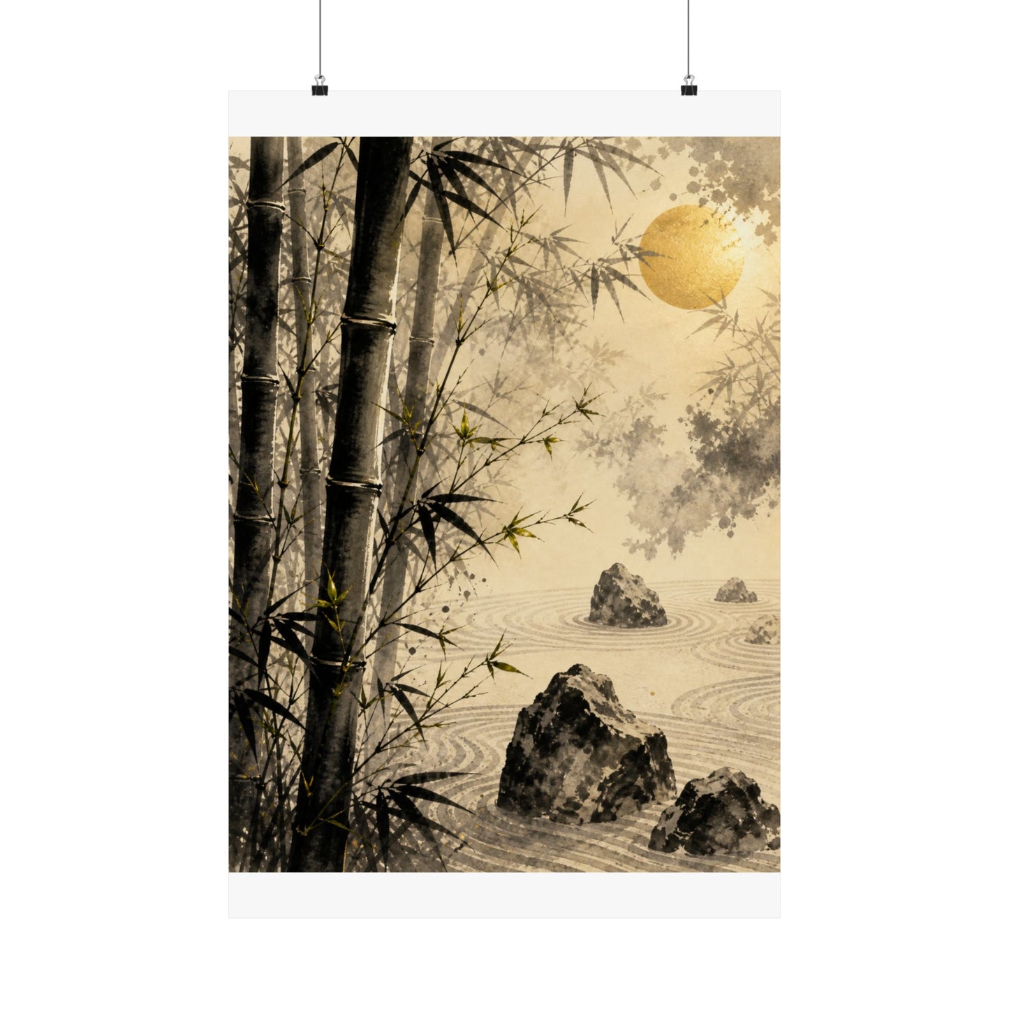 Contemplative Bamboo Grove Wall Art Print - Karesansui Zen