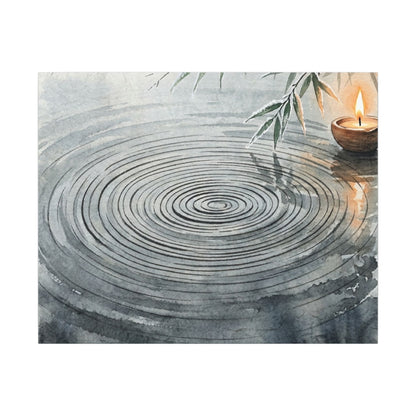 Water Ripple Sumi E Canvas Art | Calm Zen Art
