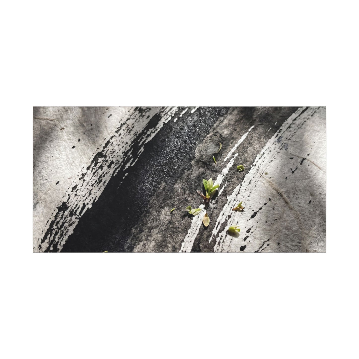 Ink Brushstroke Canvas Art | Spring Dark Japandi Moody Minimal Art