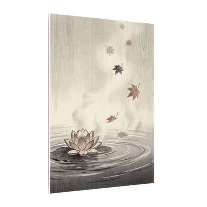 Lotus Flower Canvas Art | Autumn Zen Ukiyo E Inspired Art