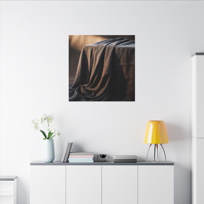 Silk Drape Canvas Art | Winter Dark Japandi Shadow Zen Art