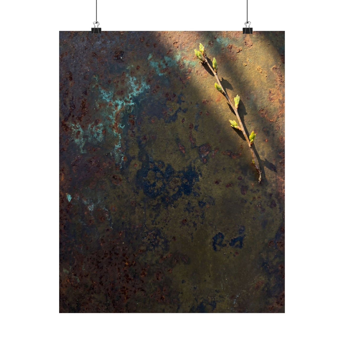 Rust Patina Spring Wall Art Print | Dark Japandi Luxurious Design