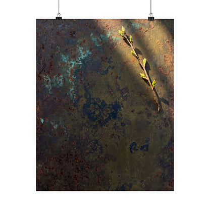 Rust Patina Spring Wall Art Print | Dark Japandi Luxurious Design