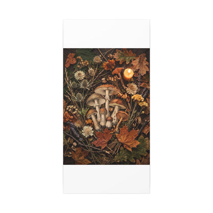 Autumn Dried Flowers Mushroom Illustration Canvas Art | Earthy Decor