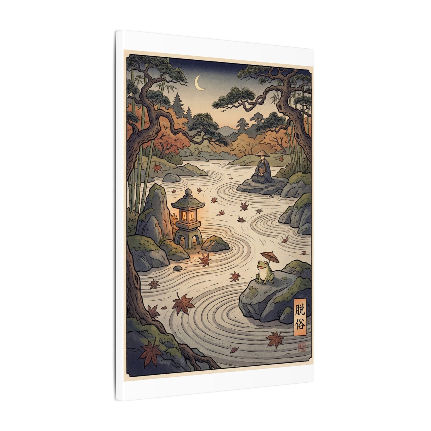 Rock Garden Autumn Canvas Art | Zen Serene Design
