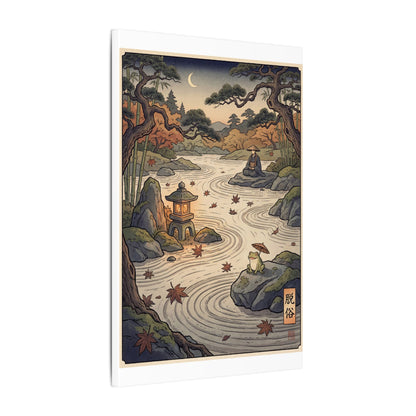 Rock Garden Autumn Canvas Art | Zen Serene Design