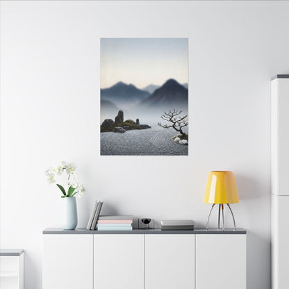 Mountain Mist Karesansui Canvas Art | Contemplative Zen Art
