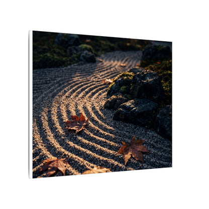 Rock Garden Moody Minimal Canvas Art | Bold Dark Japandi Art