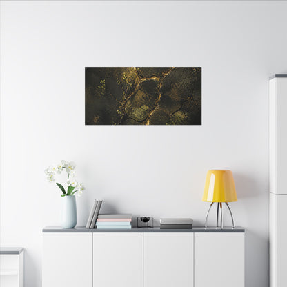 Shibui Cracked Earth Canvas Art - Dark Japandi Dark Texture