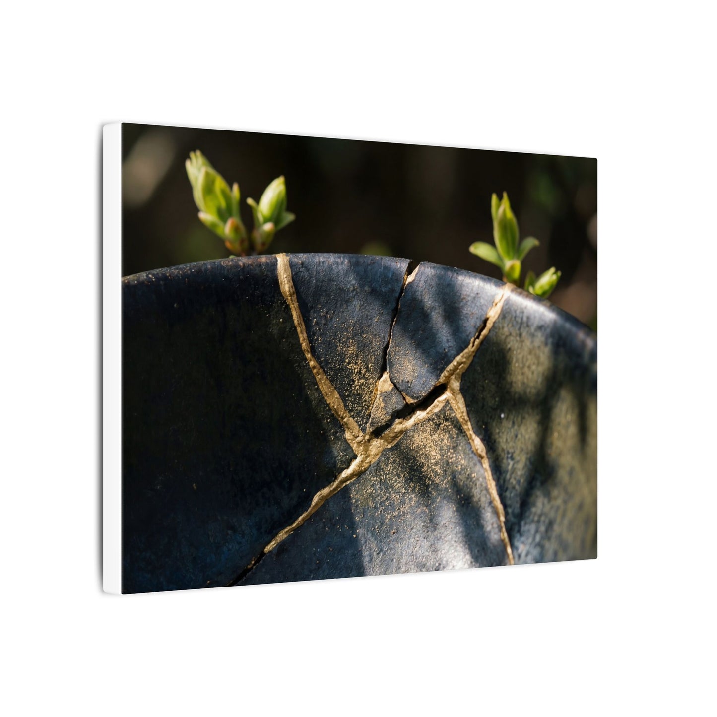 Seijaku Broken Pottery Canvas Art - Dark Japandi Shadow Zen