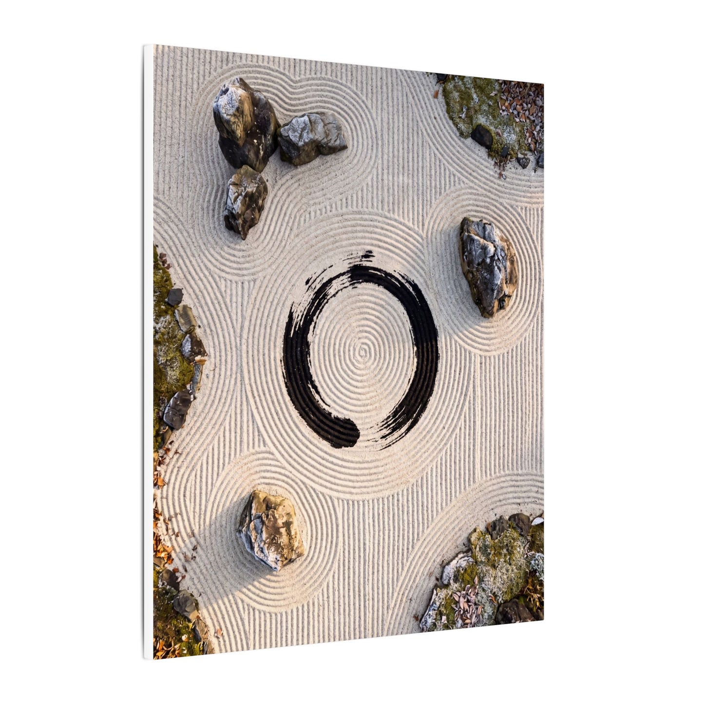 Rock Garden Canvas Art | Winter Zen Enso Art