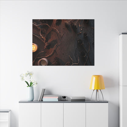 Dried Flowers Canvas Art | Winter Dark Japandi Moody Minimal Art