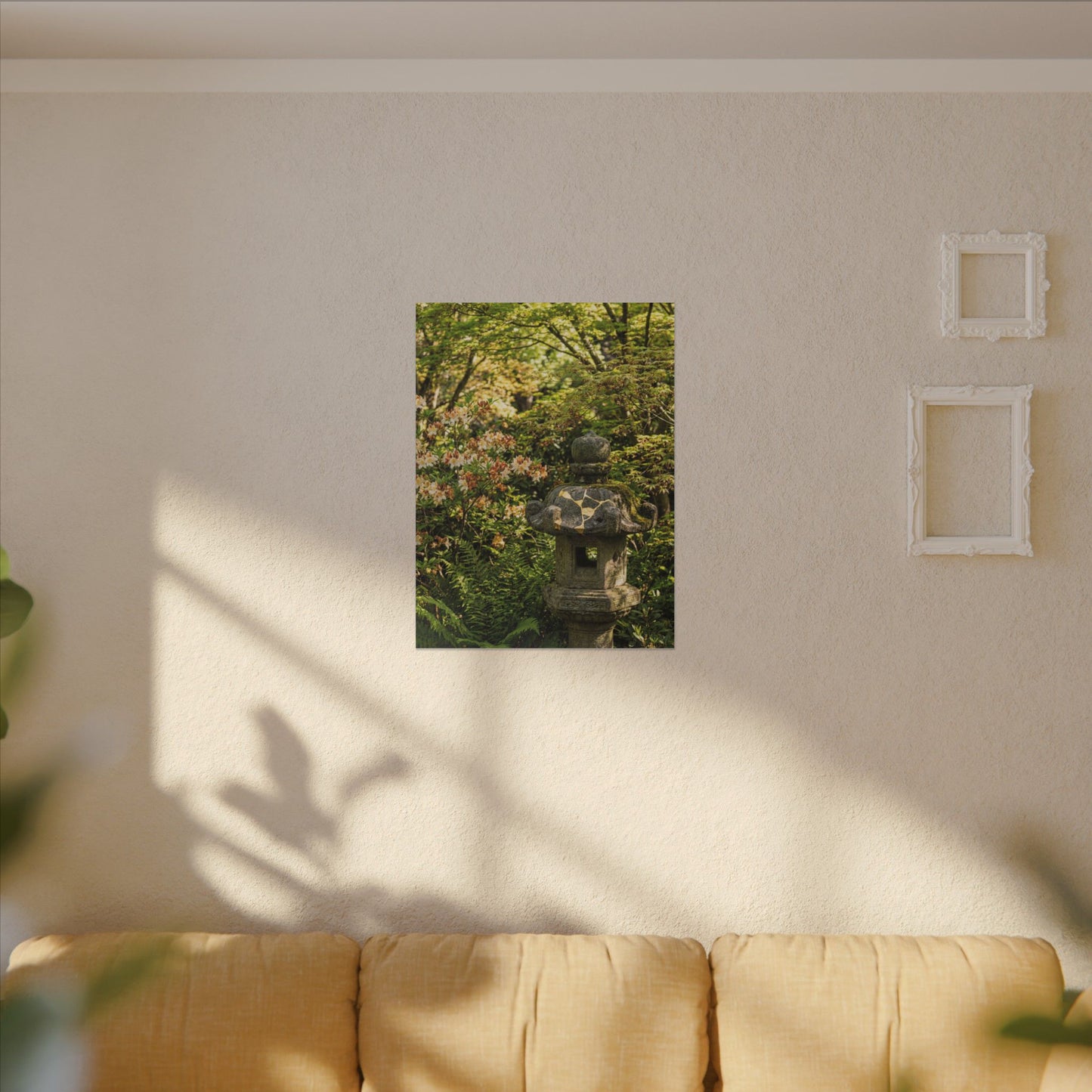 Spring Stone Lantern Gold Repair Canvas Art | Beautiful Decor