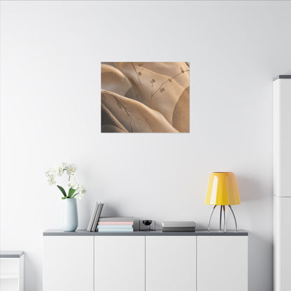Japandi Silk Drape in Golden Hour | Japanese Pattern Canvas Art