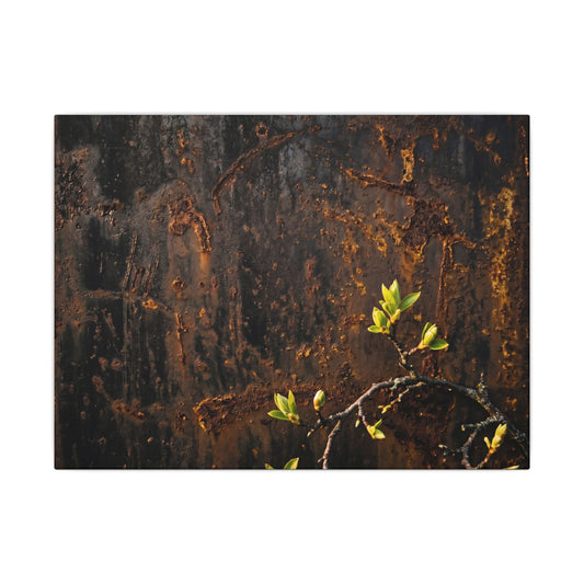 Golden Hour Rust Patina Canvas Art - Dark Japandi Fukinsei