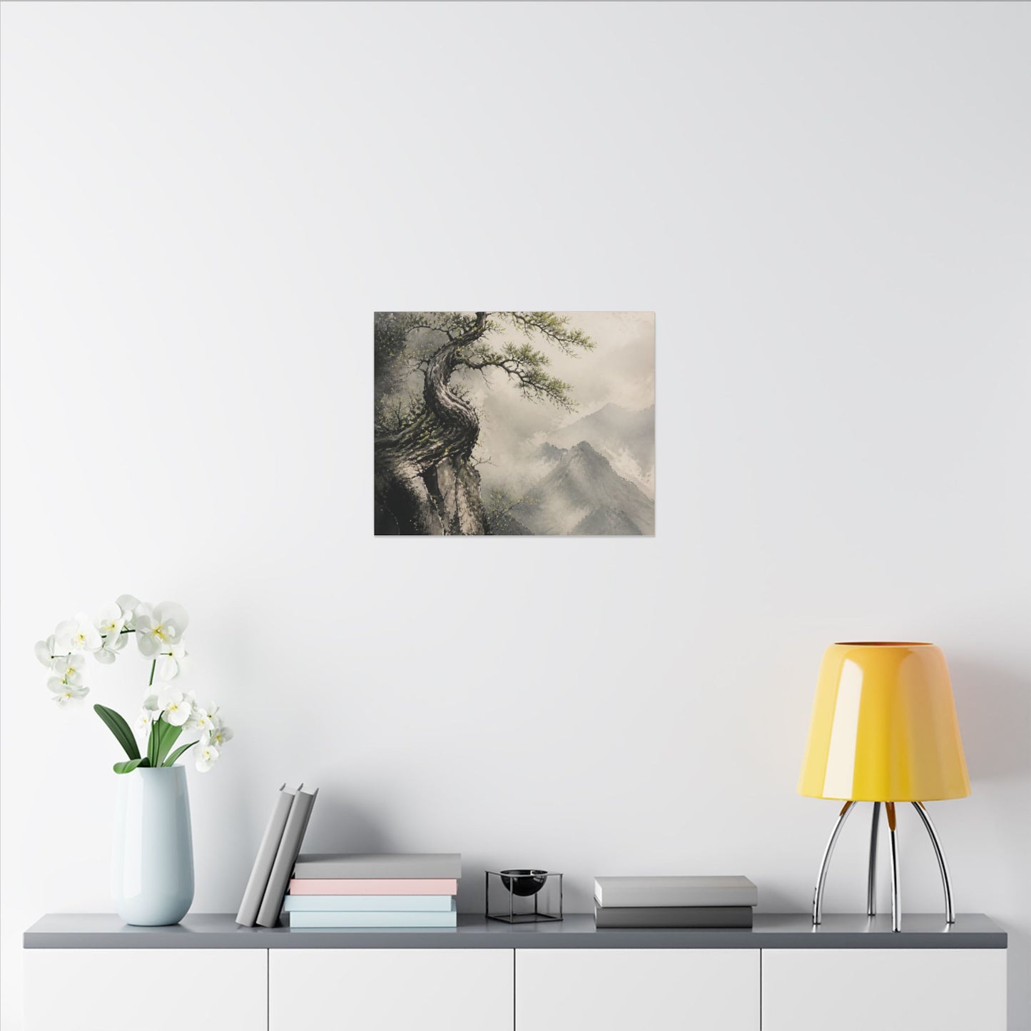 Spring Pine Tree Watercolor Canvas Art | Warm Decor