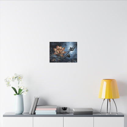 Winter Lotus Flower Broken Beauty Canvas Art | Healing Decor