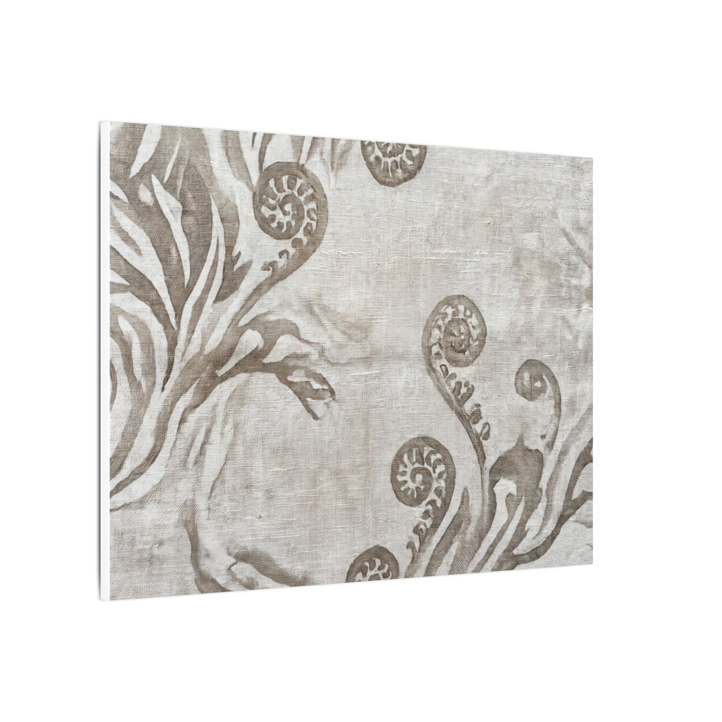 Japandi Fern Unfurling in Overcast | Japanese Pattern Canvas Art