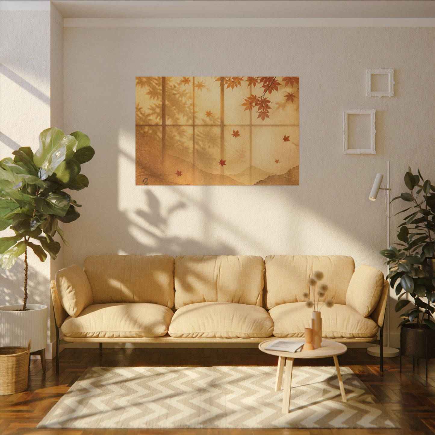 Shoji Screen Texture Canvas Art | Earthy Japandi Art