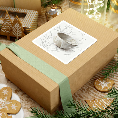 Winter Ceramic Bowl Minimal Line Sticker | Earthy Decor