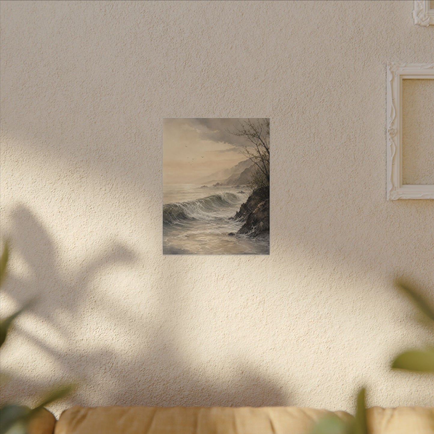 Ocean Wave Spring Canvas Art | Japandi Elegant Design