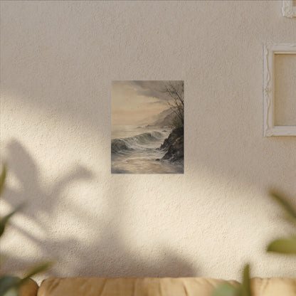 Ocean Wave Spring Canvas Art | Japandi Elegant Design